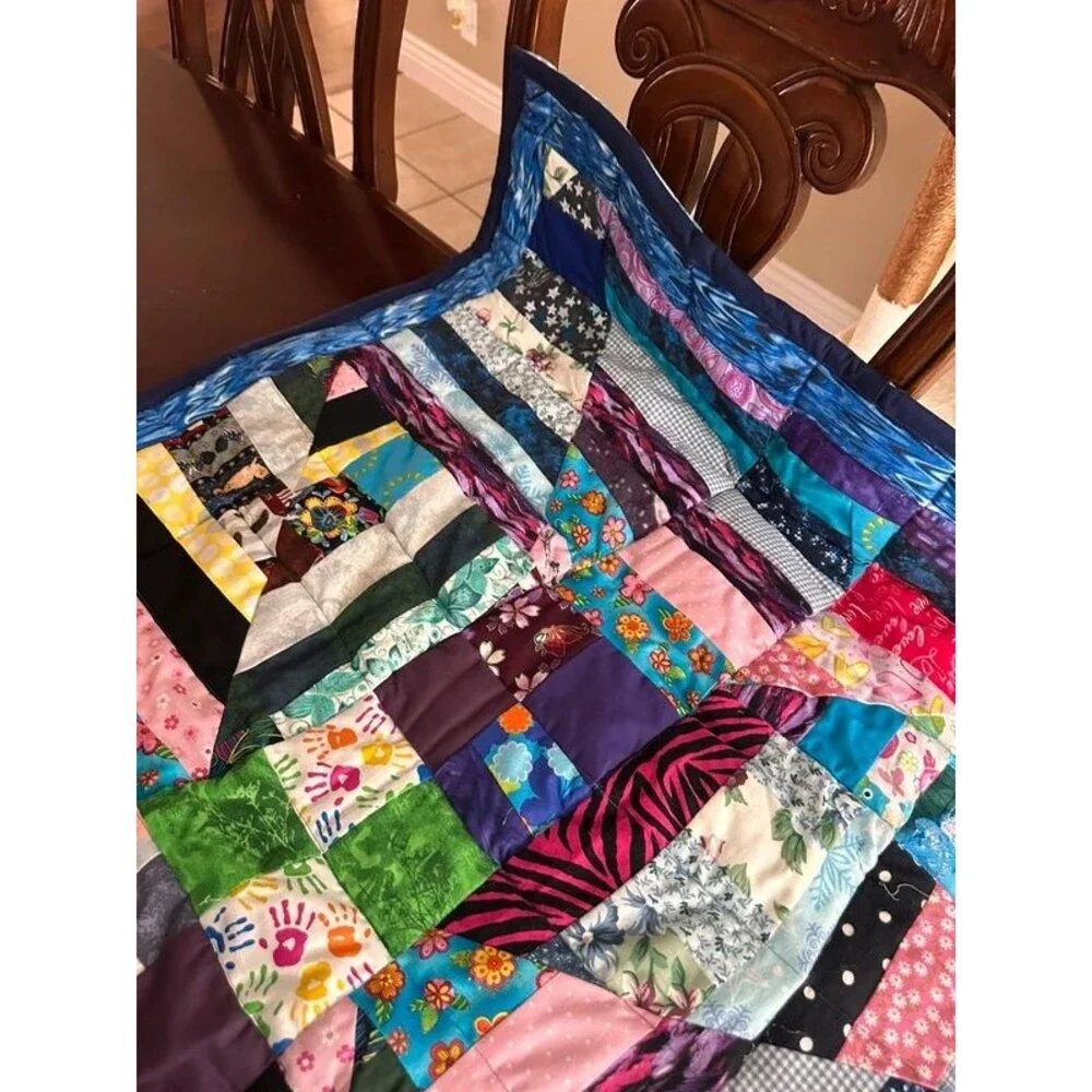 Handmade Reversible Scrappy Patchwork Quilt